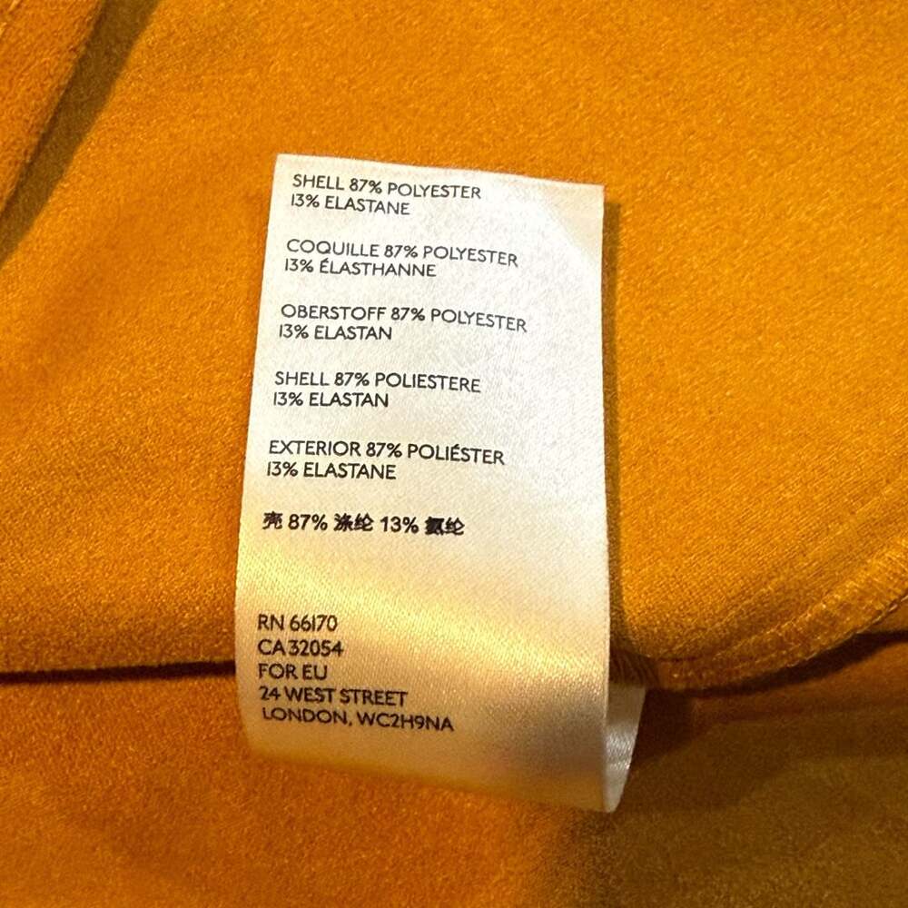 Maeve Anthropologie Cosima Flounced Faux Suede Mustard Yellow Skirt Size 00 - Picture 5 of 5